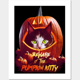 Beware Of The Pumpkin Kitty Posters and Art